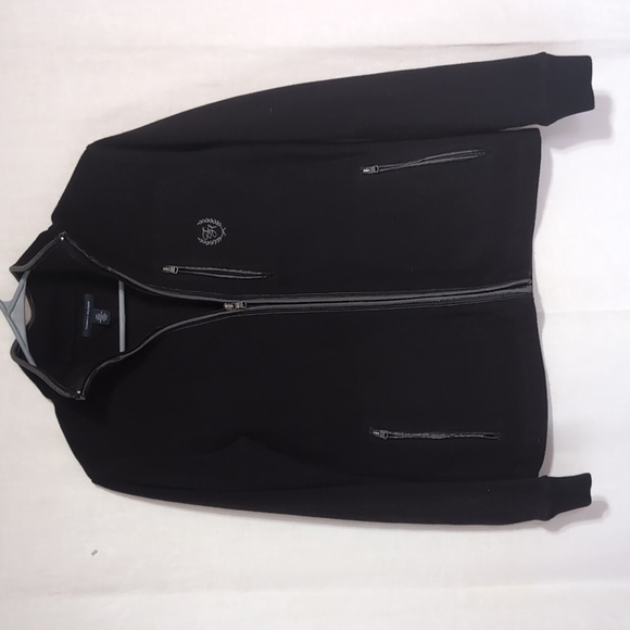 Y2K Tommy Hilfiger Black Fleece Full Zip Jacket Size Small - Picture 1 of 6